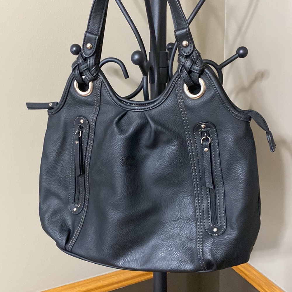 Reflections black large shoulder bag purse